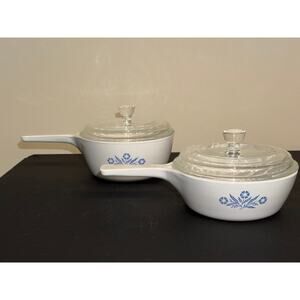 4pc Vintage Corningware Blue Cornflower 1 & 1.5 Pint Saucepan Set P-81-B, P-82-B